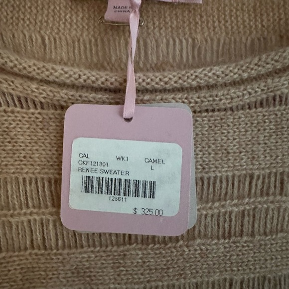 NWT Calypso St Barth Knit Poncho Sweater Bohemian Pullover Neutral Tan Large - Picture 6 of 6